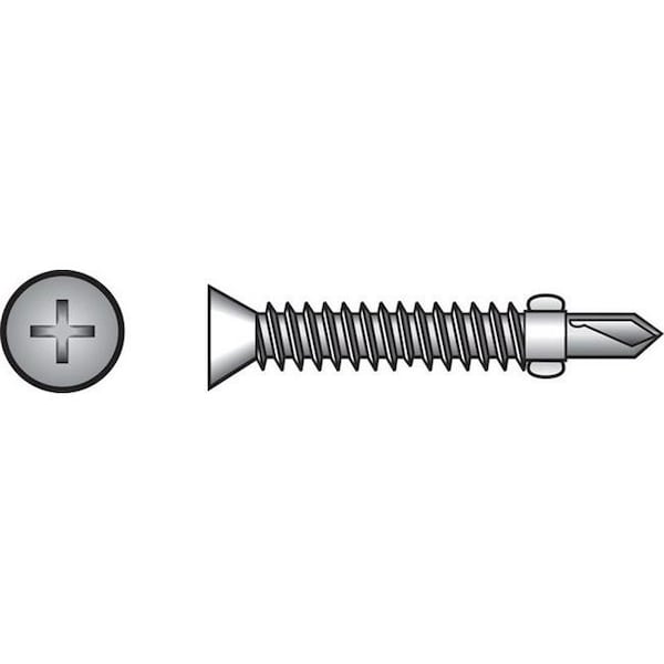 Hillman Self-Drilling Screw, #10-24 x 1 in, Zinc Plated Steel Wafer Head Phillips Drive 78640 - main